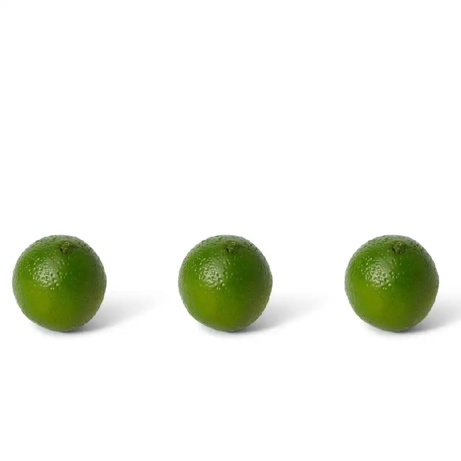 3x E Style 7cm Plastic Lime Fruit Ornament Tabletop Home Decor Display Green