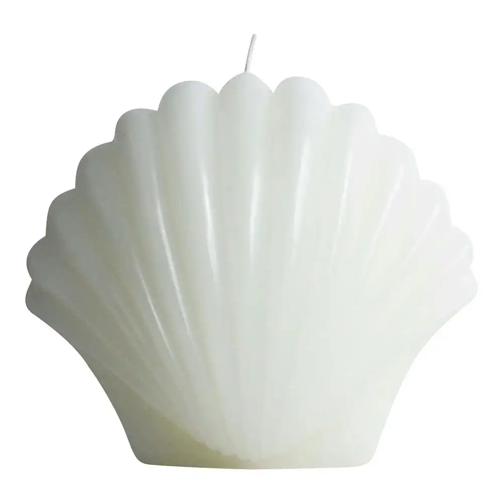 Unscented 14.5cm Sea Shell Wax Candle Home Room Decor Tabletop Display White