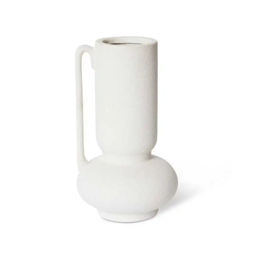 E Style Marcel 25cm Ceramic Plant/Flower Vase Tabletop Display Decor White