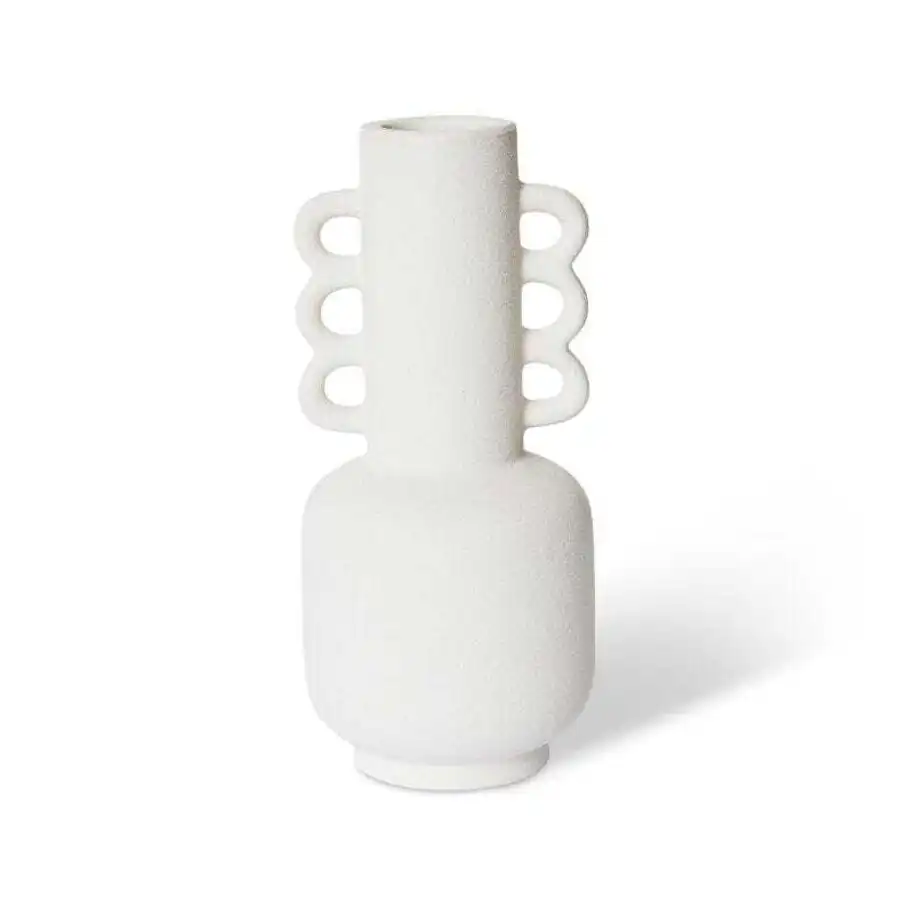 E Style Merrick 29cm Ceramic Plant/Flower Vase Tabletop Display Decor White