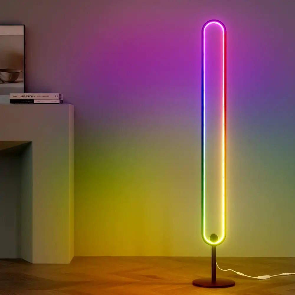 Artiss RGB LED Floor Lamp Remote Control Corner Light Stand Gaming Room 118CM