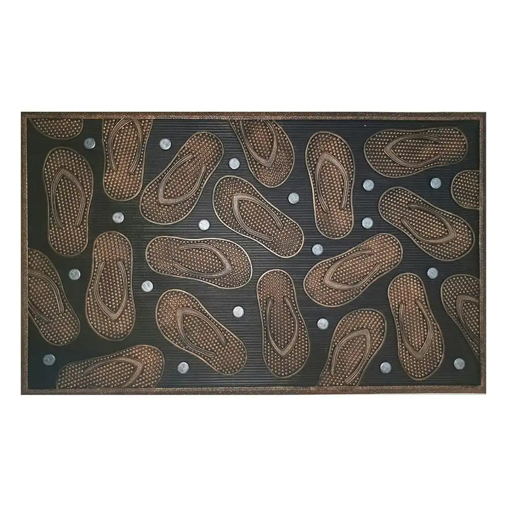 Solemate Metallic Copper Thongs 45x75cm Stylish Outdoor Front Doormat