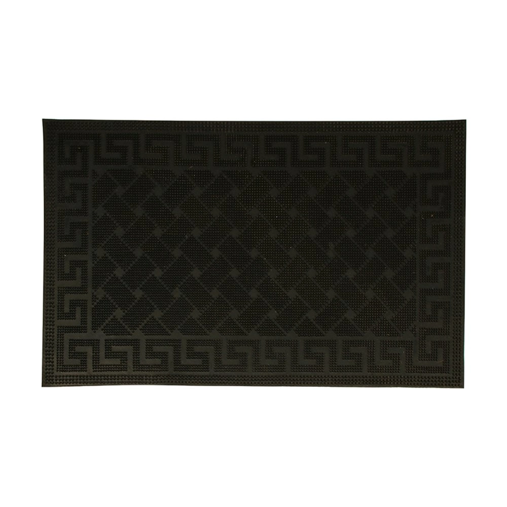 Maine & Crawford 75x45cm Rubber Pin Mat Entrance Door Rug Home Carpet Black