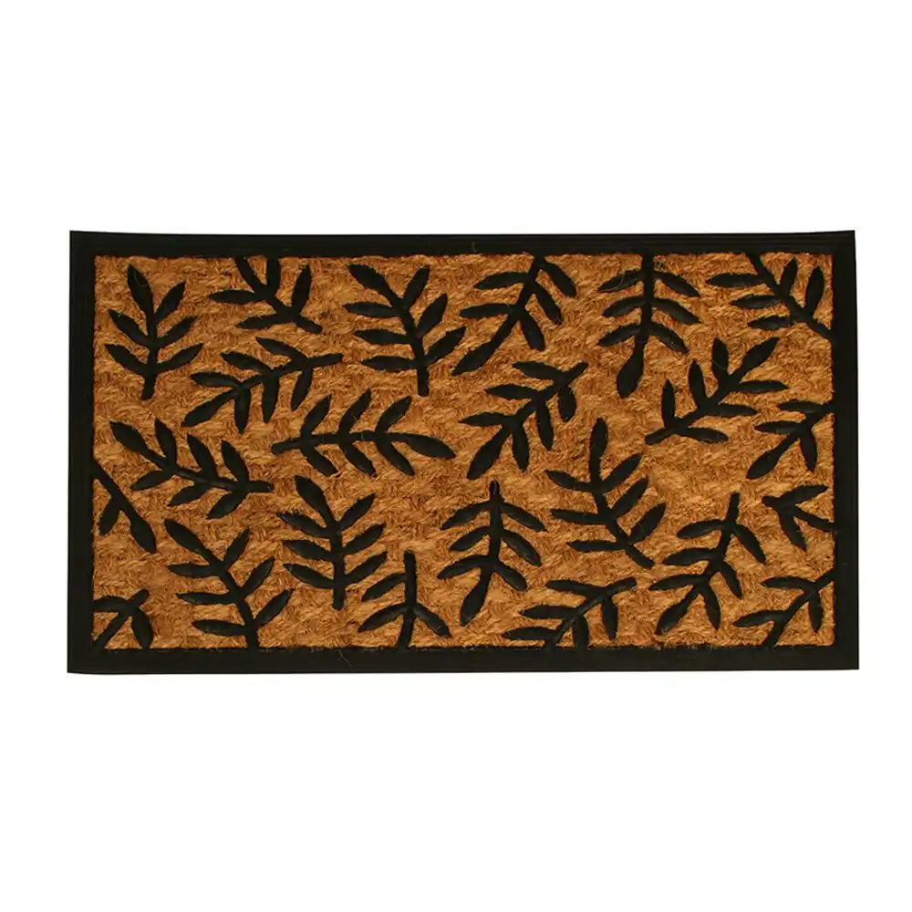Maine & Crawford Panama 75x45cm Embossed Mat Entrance Carpet Rug Black/Natural