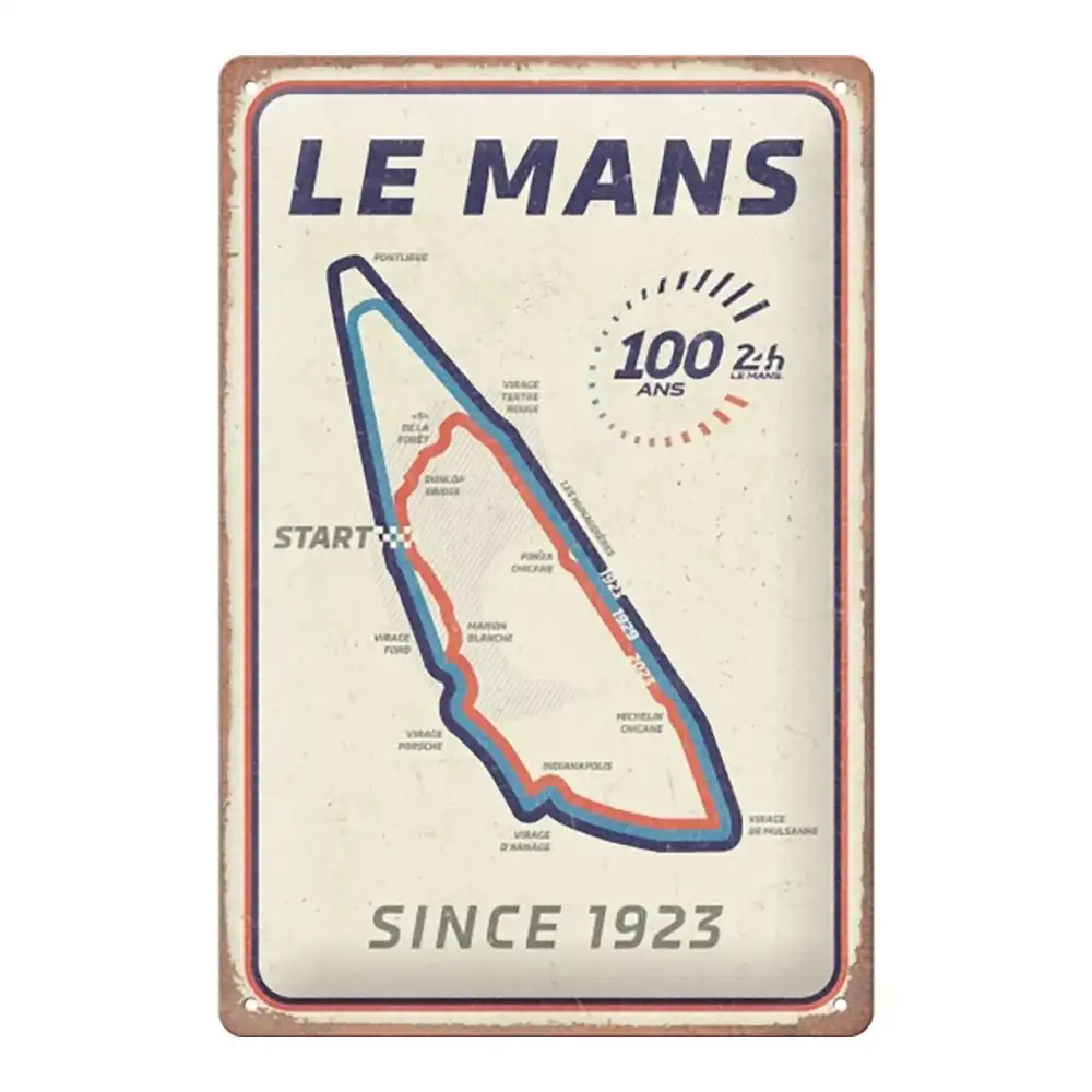 Nostalgic Art 20x30cm Medium Sign 100 Ans 24h Le Mans Circuit Home Decor Plaque