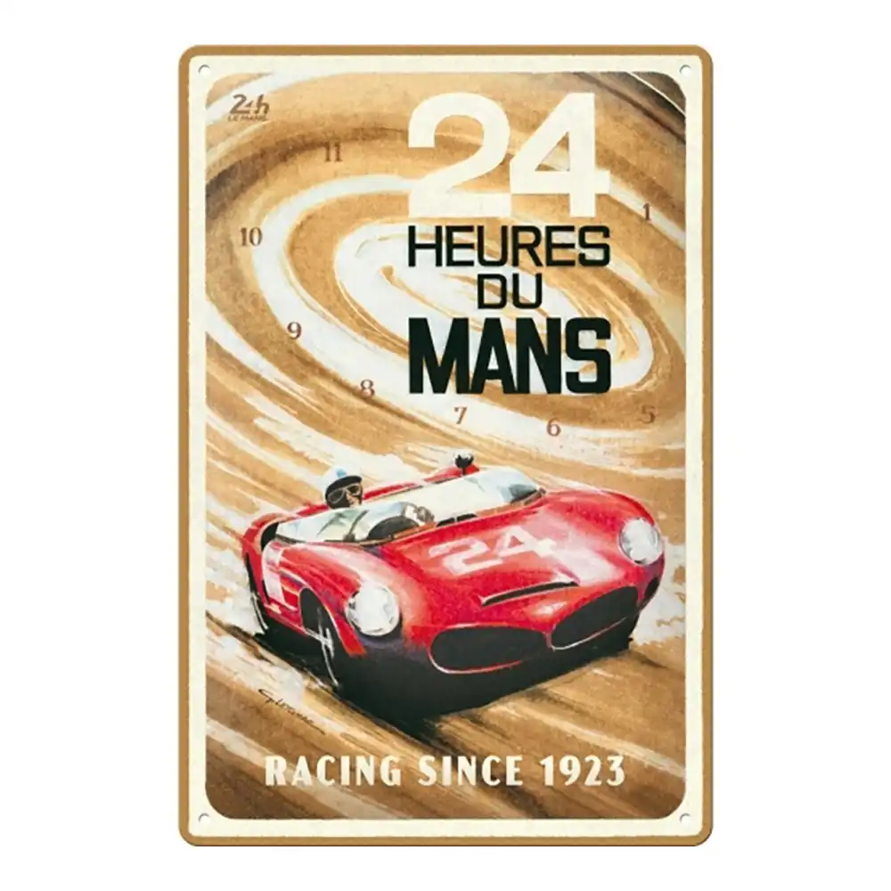 Nostalgic Art 20x30cm Medium Metal Sign 24h Le Mans Red Car 1963 Home Decor