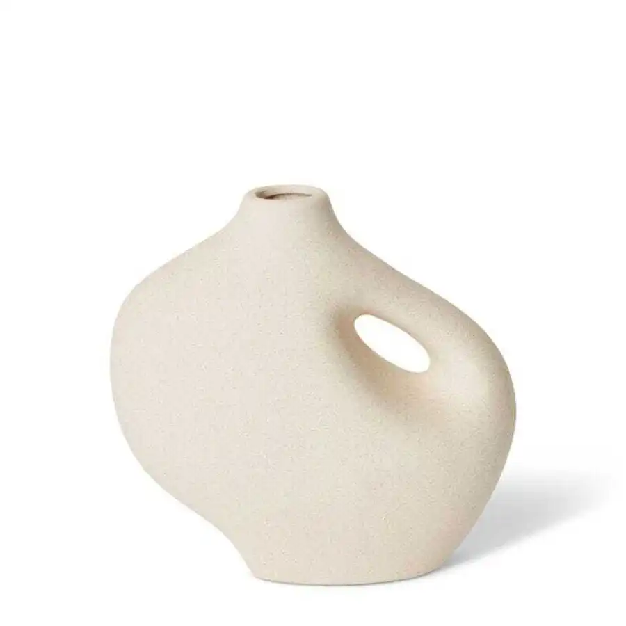 E Style Athena 18cm Ceramic Flower/Plant Vase Tabletop Display Decor Cream