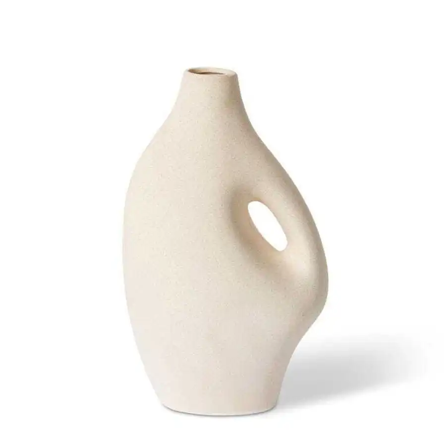 E Style Addison 23cm Ceramic Flower/Plant Vase Tabletop Display Decor Cream