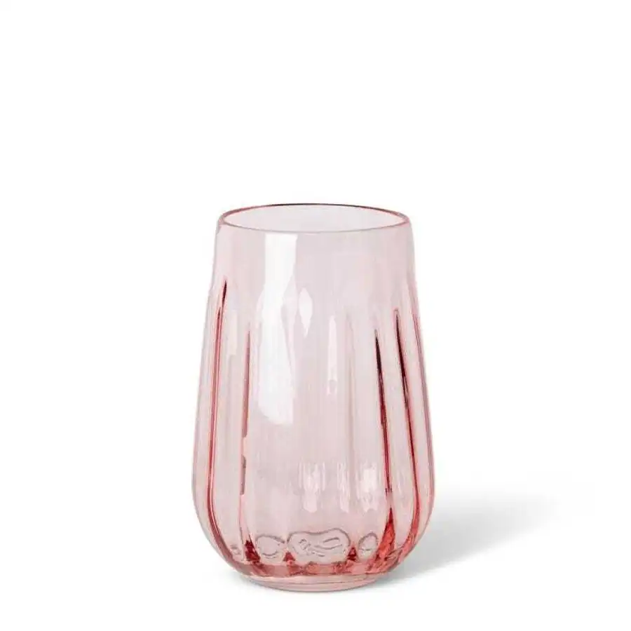 E Style 26cm Glass Demi Plant/Flower Vase Tabletop Home Decor Soft Pink