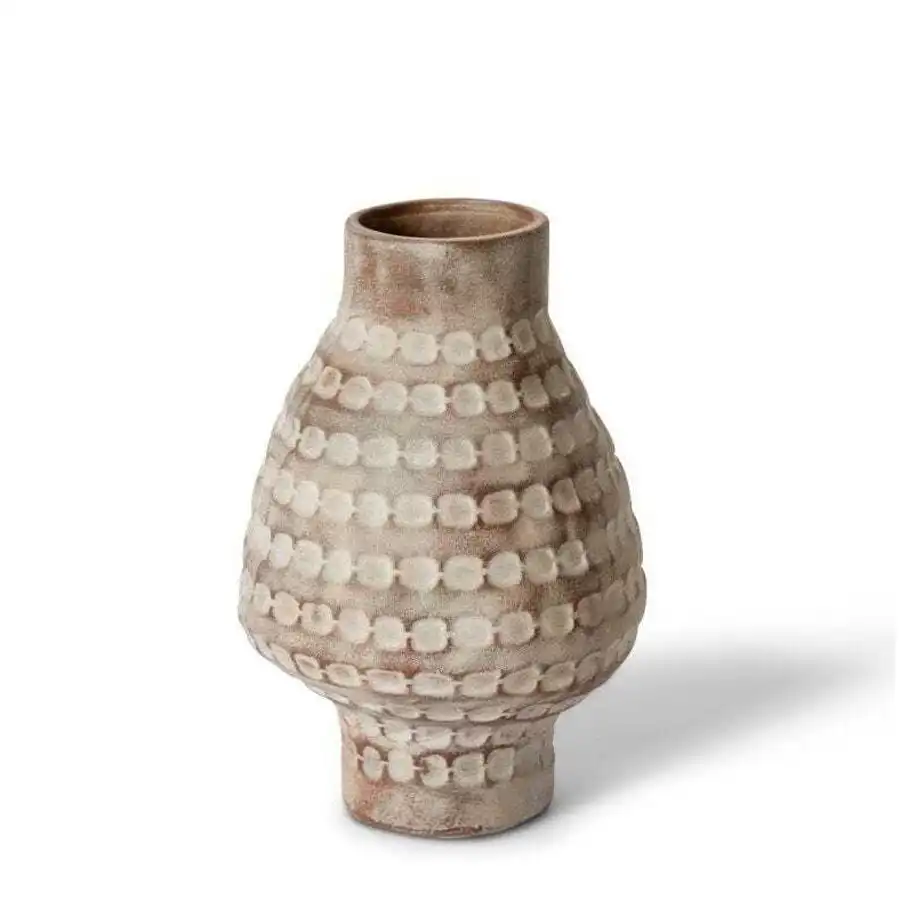 E Style Ayden 26cm Ceramic Flower/Plant Vase Tabletop Display Decor Brown