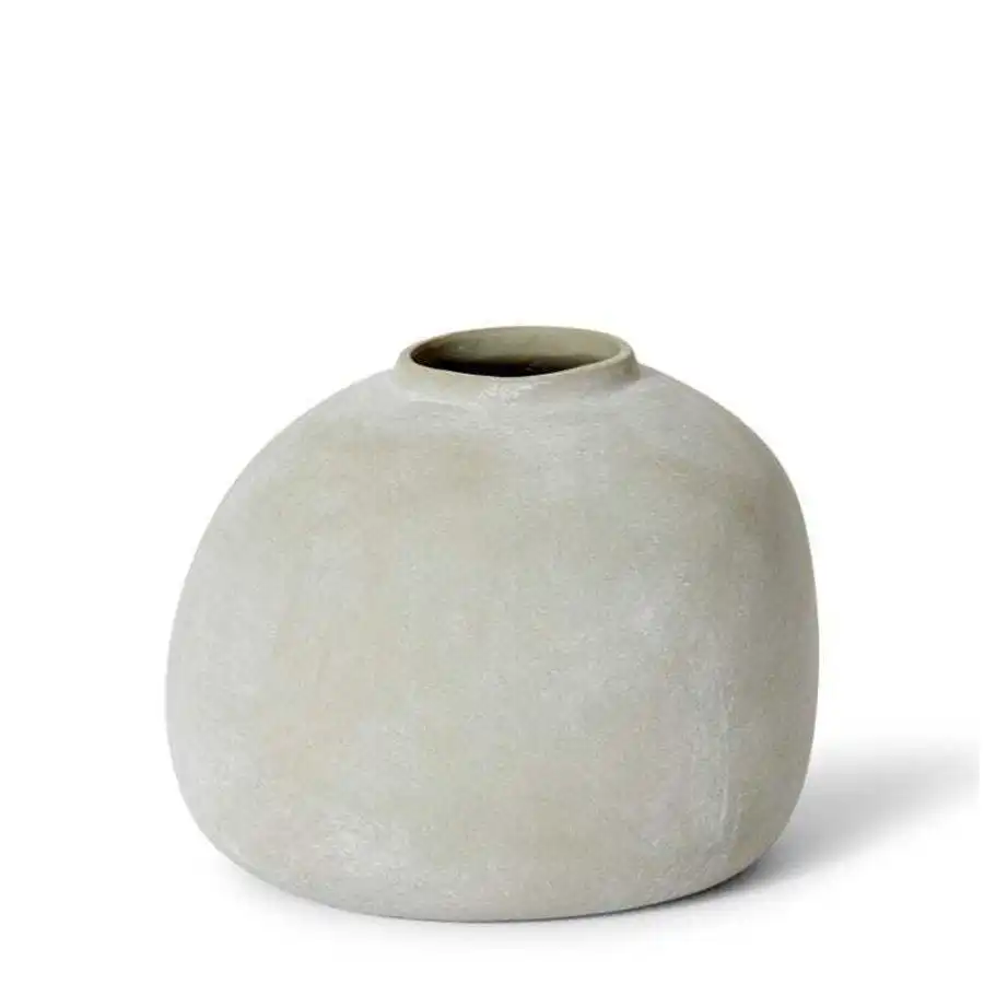 E Style Benito 16cm Ceramic Flower/Plant Vase Tabletop Home Decor Soft Grey
