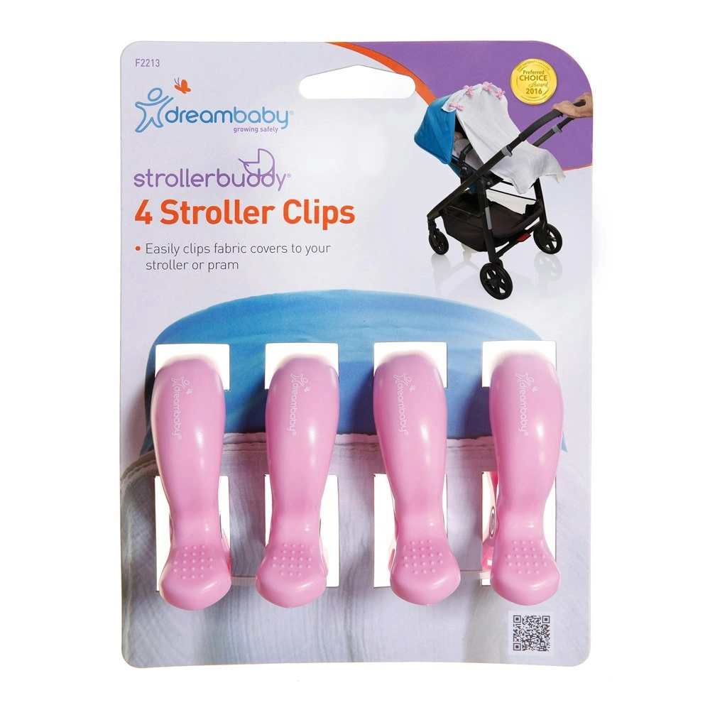 4pc dreambaby Strollerbuddy Blanket Clips Attachment Peg For Stroller/Pram Pink