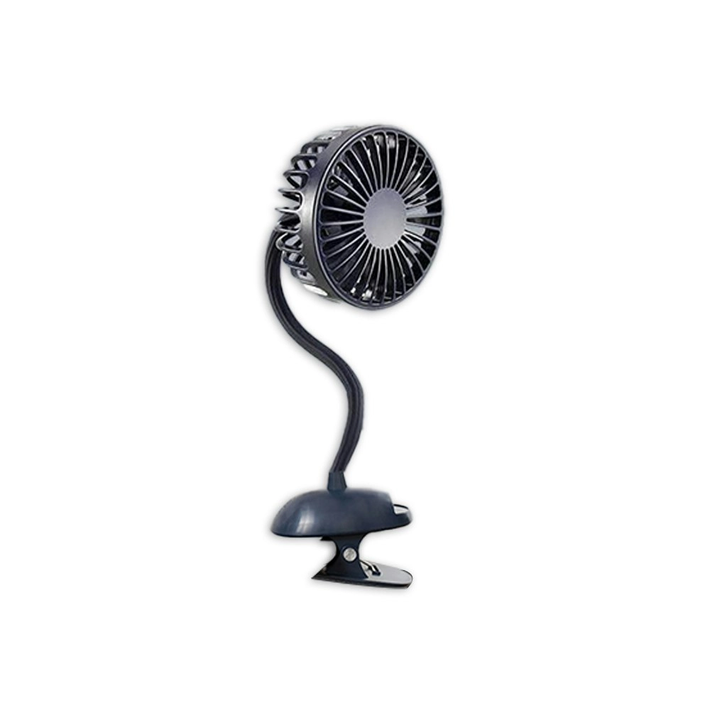 Koolmaxx Portable Flexible Clip Electric Rechargable Fan 37x10x12cm Black