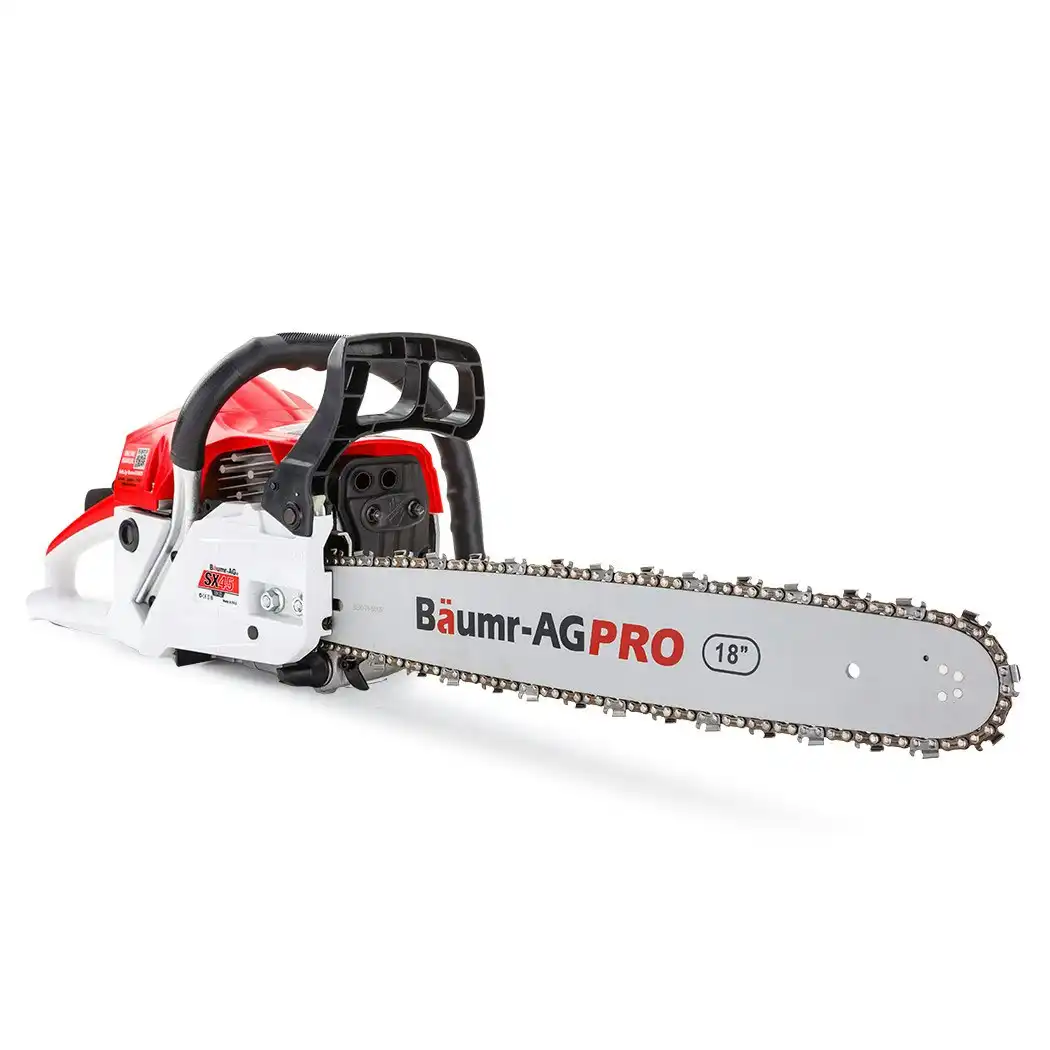 Baumr-AG 45CC Petrol Chainsaw Commercial 18 Inch Bar Chain Saw E-Start Garden Pruning