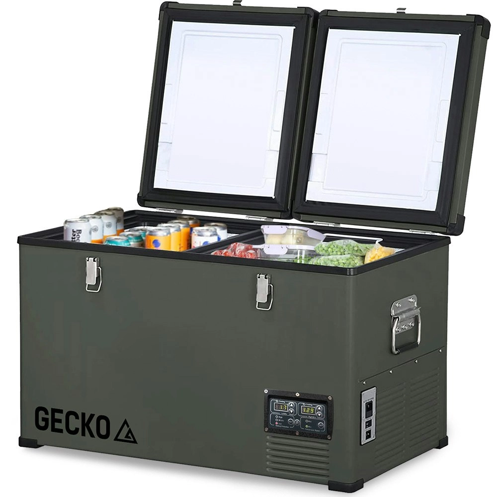 Gecko 92L Dual Zone Portable Fridge / Freezer, SECOP German Brand Compressor, for Camping, Car, Caravan