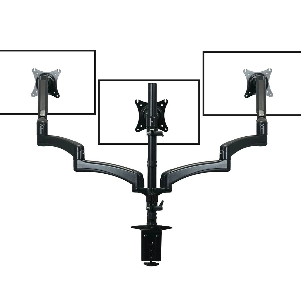 Fortia Triple Computer Monitor Mount Stand for Desk with 3 Adjustable Arm Holder for 15 to 32 inch Displays