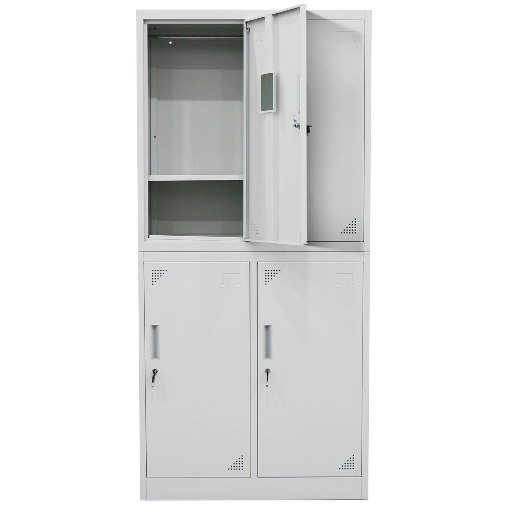 Fortia 4 Door Metal Storage Cabinet Lockers for Gym Office - Grey