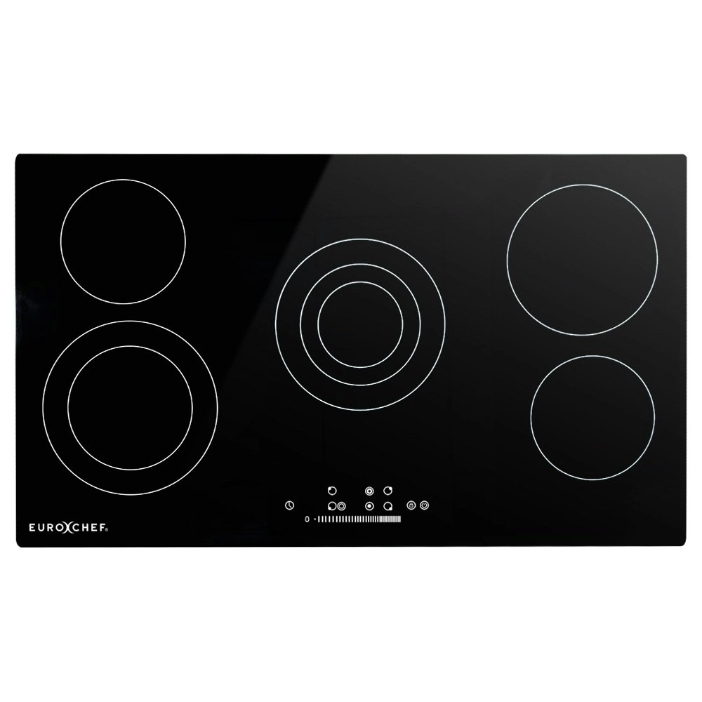 EuroChef 90cm 5 Zone Ceramic Cooktop, 8900W Electric, FlexiZone Adjustable Size Hobs, Touch Controls