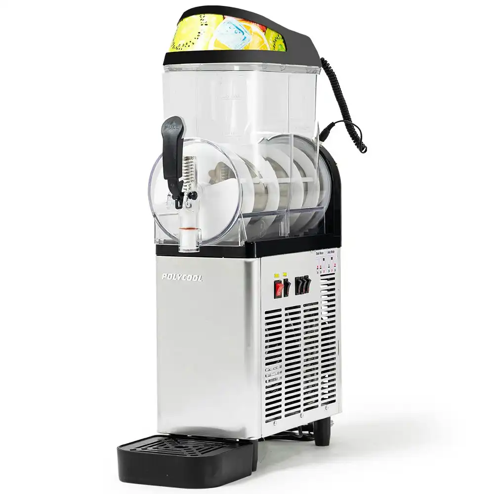 PolyCool 12L Commercial Slush Machine Single Tank, Quality Donper Compressor, Frozen Slushy Juice Maker