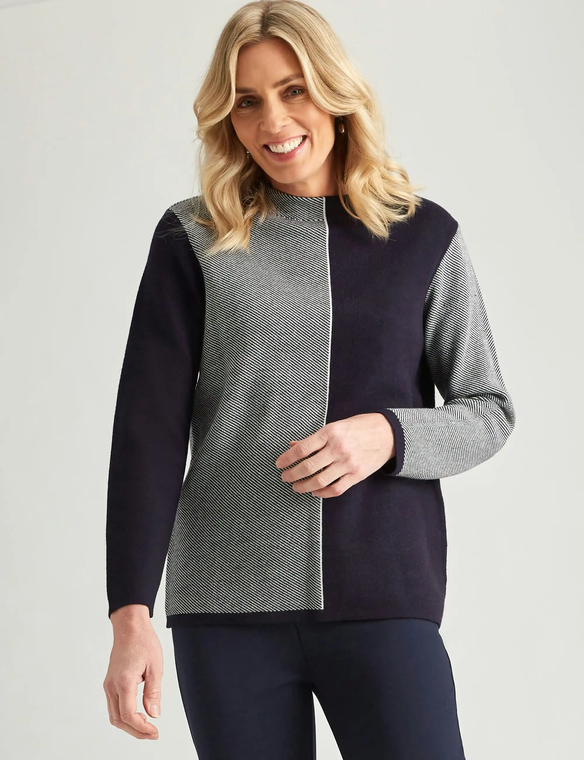 Noni B Stripe Colour Block Jumper