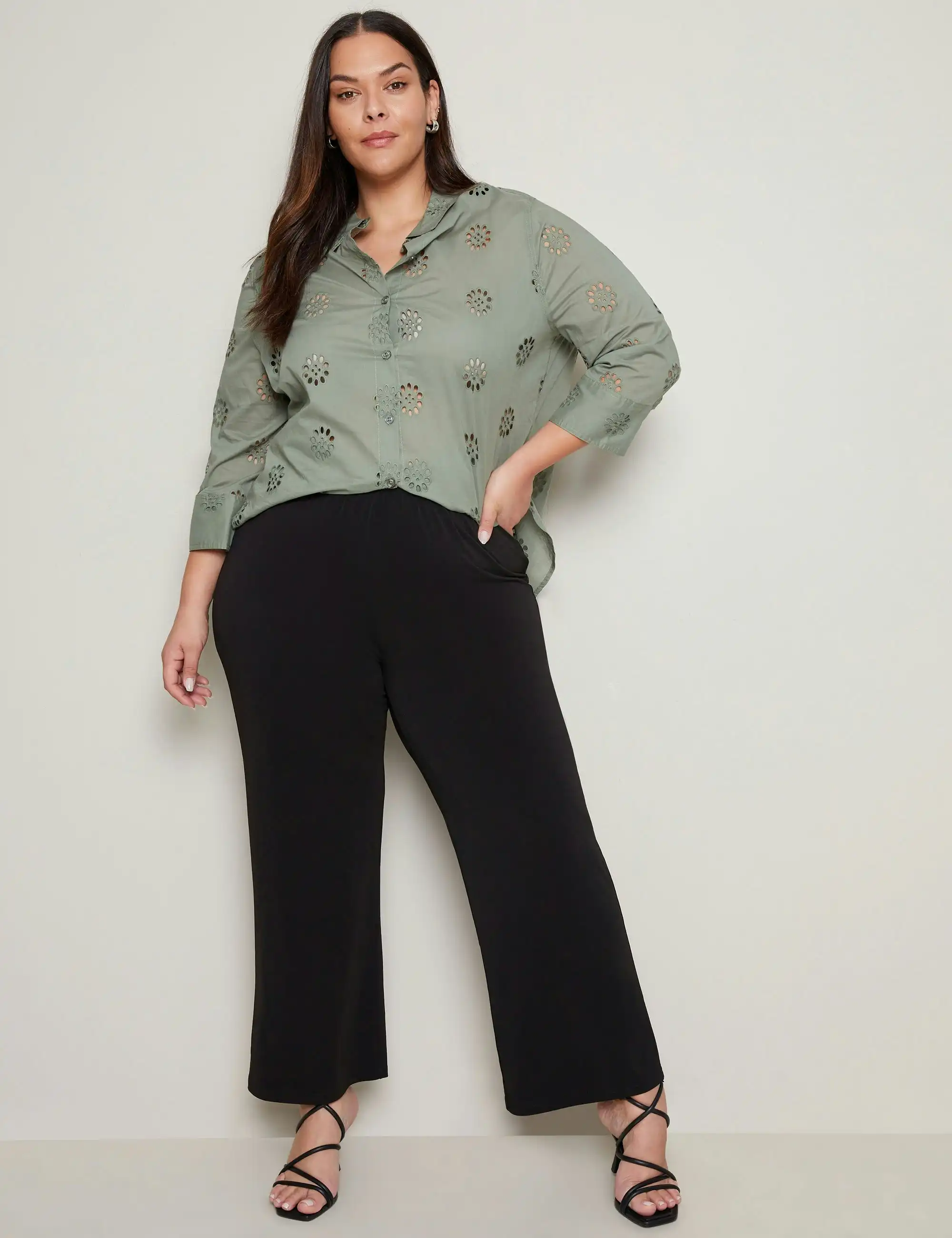 Autograph Crepe Wide Leg Pants