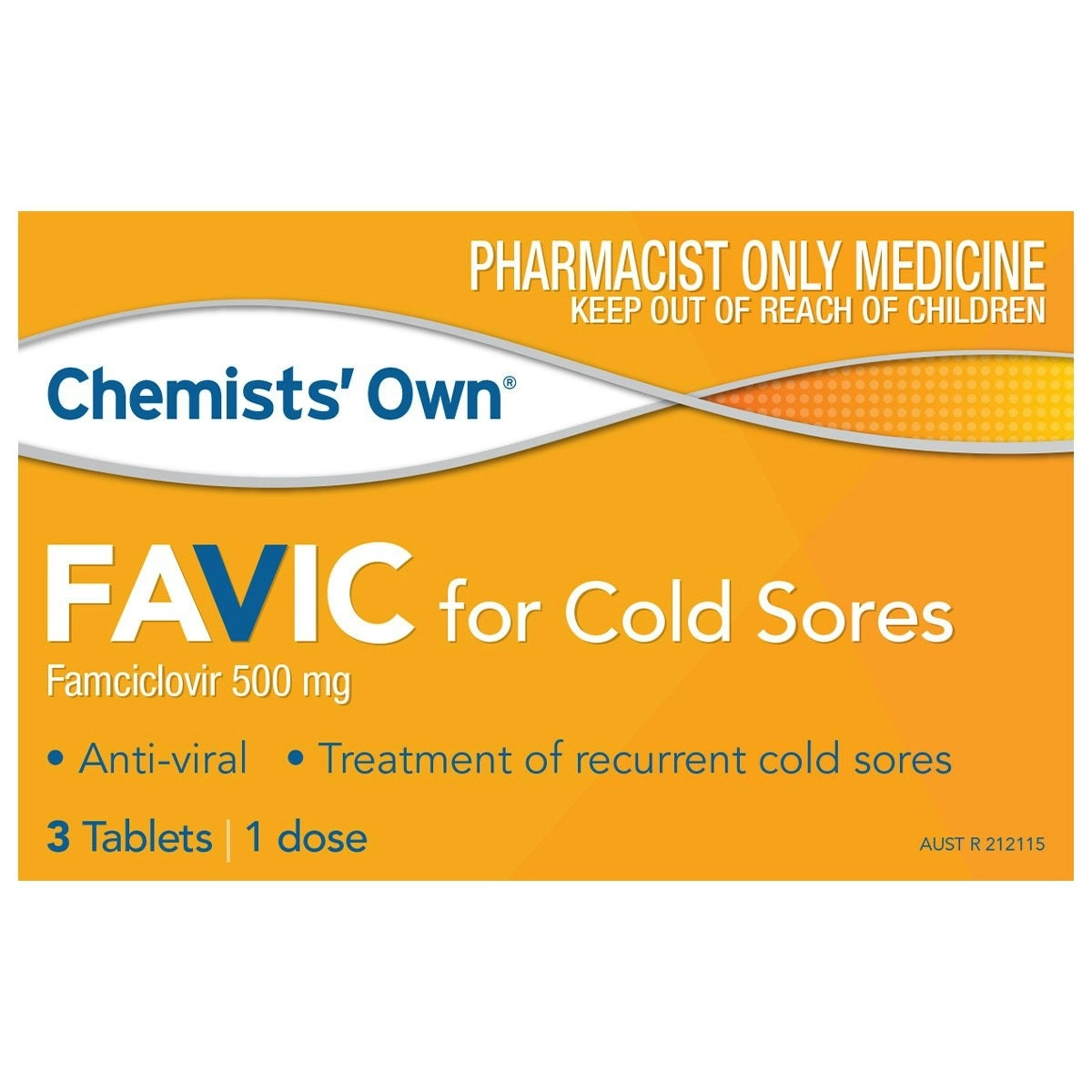 Chemists' Own Favic for Cold Sores 500mg 3 Tablets(S3)