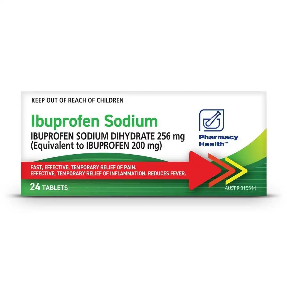 Pharmacy Health IBUPROFEN SODIUM 24 TABLETS
