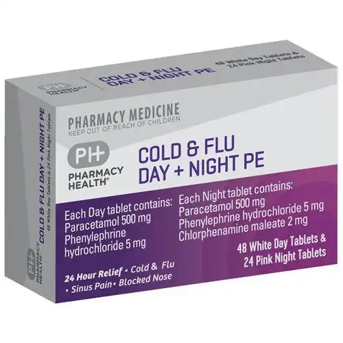 Pharmacy Health DAY + NIGHT COLD & FLU PE 72 TAB