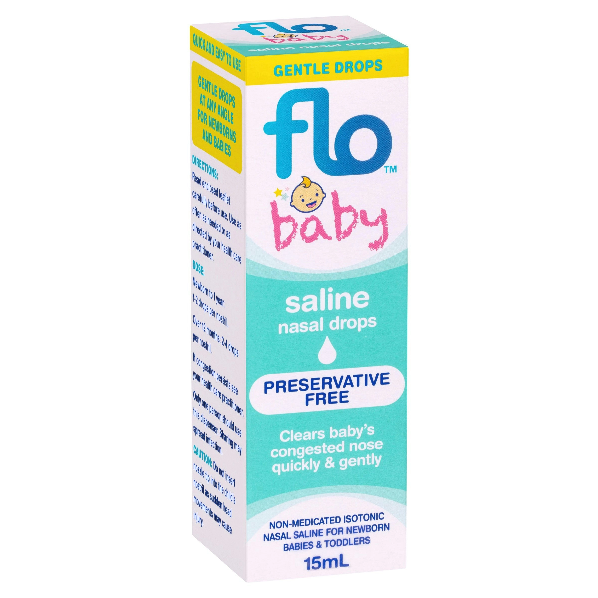 Flo Baby Saline + Nasal Drops 15ml