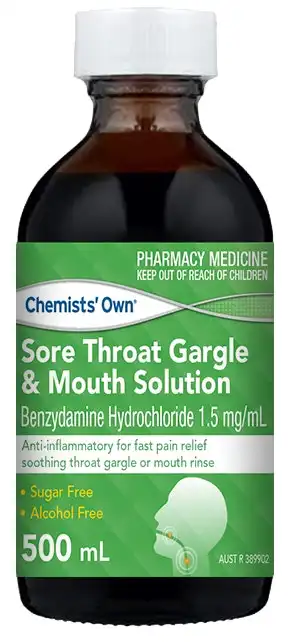 Chemists' Own Sore Throat Gargle & Mouth Solution 500ml
