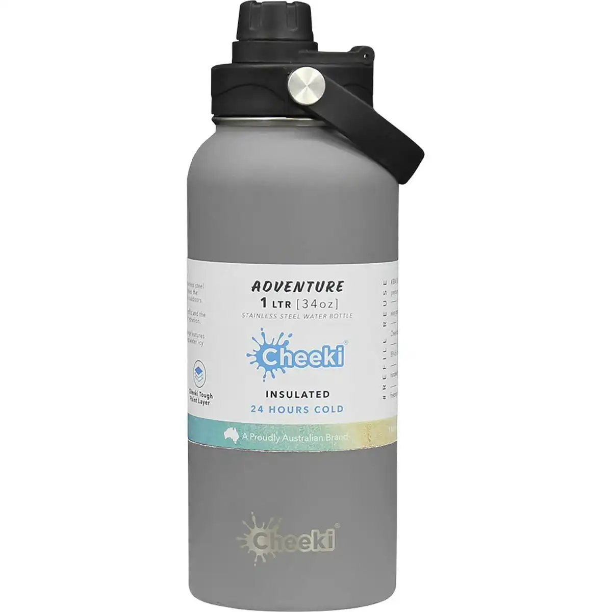 Cheeki Stainless Steel Bottle - Adventure Insulated - Slate 1L