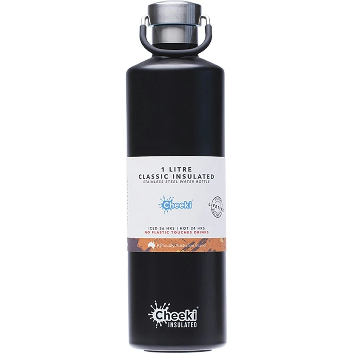 Cheeki Stainless Steel Bottle Insulated - Matte Black 1 Litre