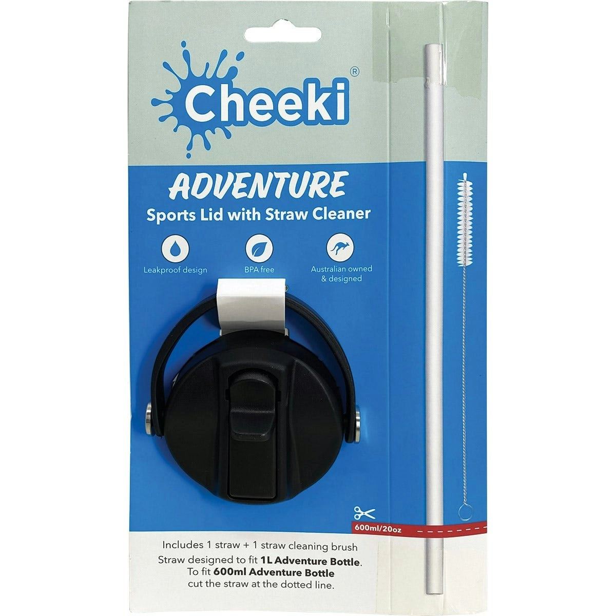 Cheeki Adventure Sports Lid With Straw Cleaner 1