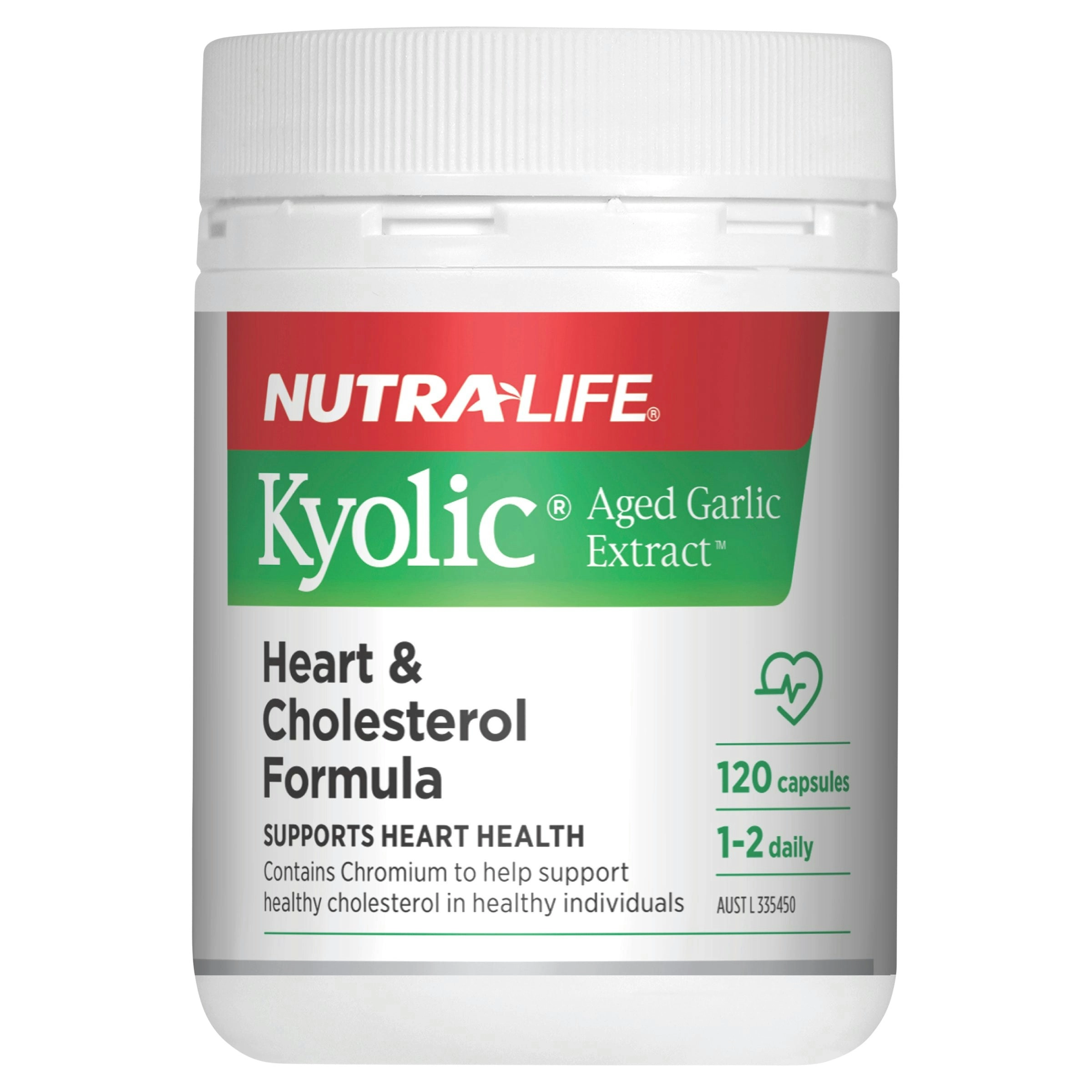 Nutra-Life Kyolic Aged Garlic Extract Heart & Cholesterol Formula 120 Capsules