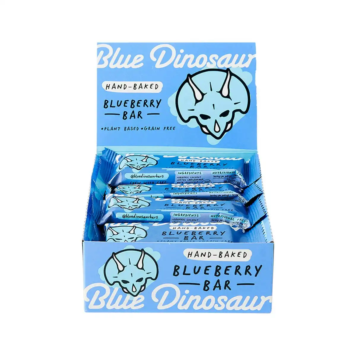 Blue Dinosaur Hand-baked Bar Blueberry 45g 12 Pack