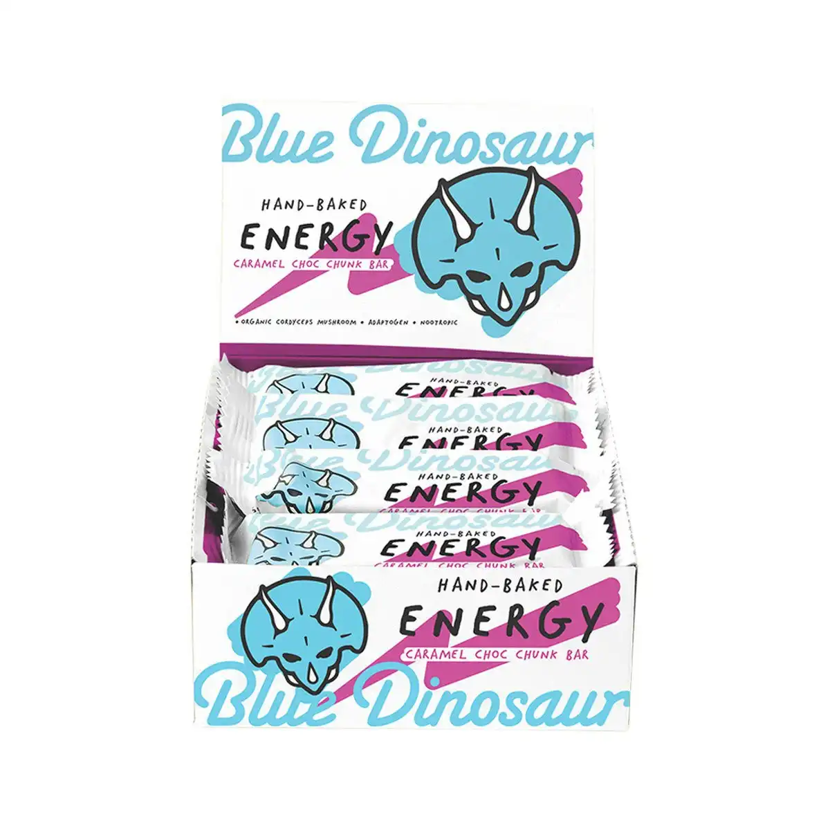 Blue Dinosaur Hand-baked Energy Bar Caramel Choc Chunk 45g 12 Pack