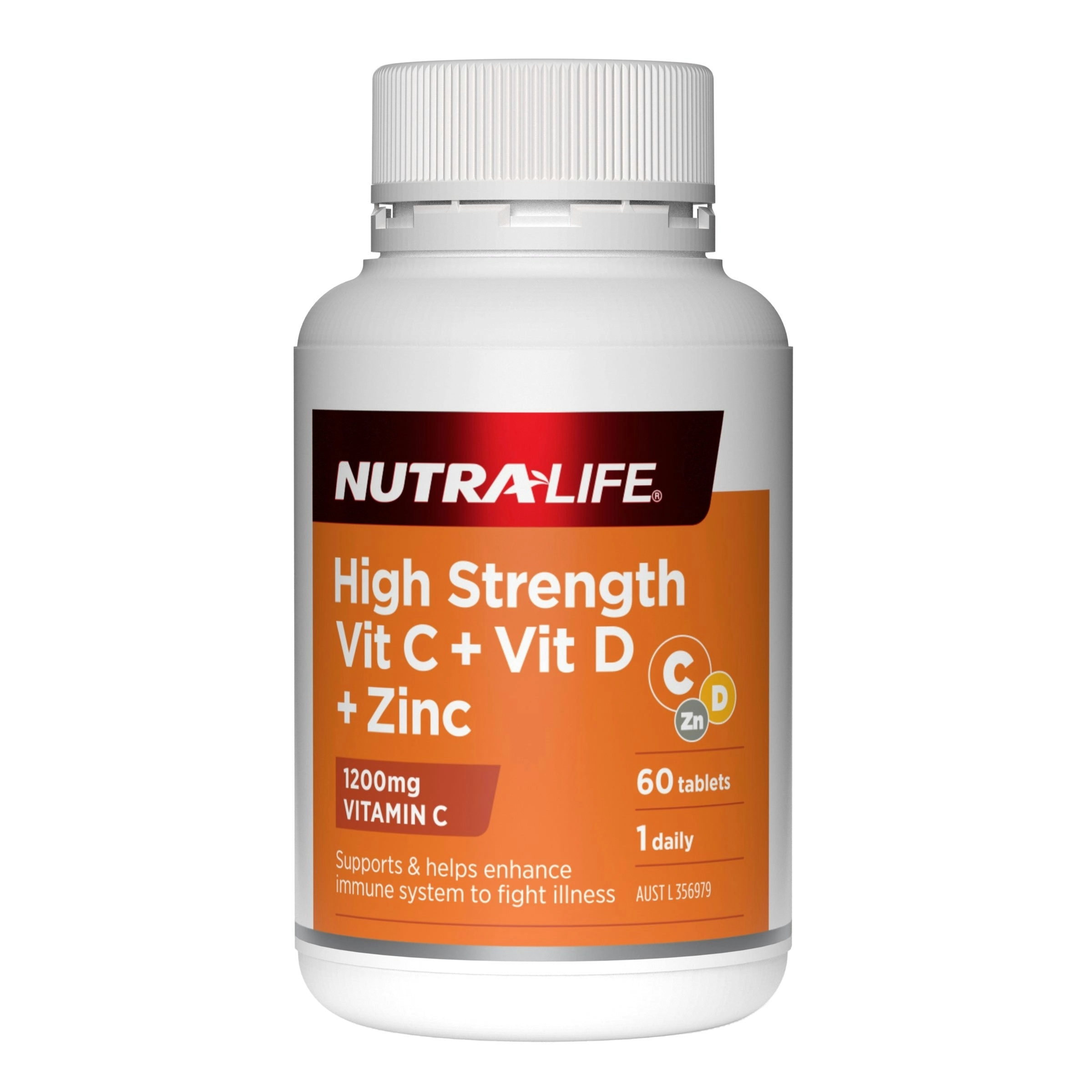 Nutra-Life High Strength Vit C + Vit D + Zinc 60 tablets