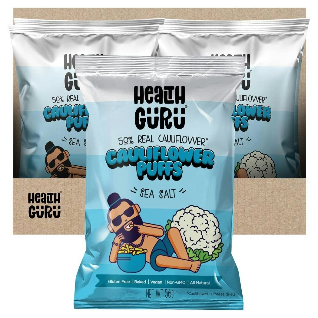 Health Guru Cauliflower Puffs Sea Salt 56g 12PK