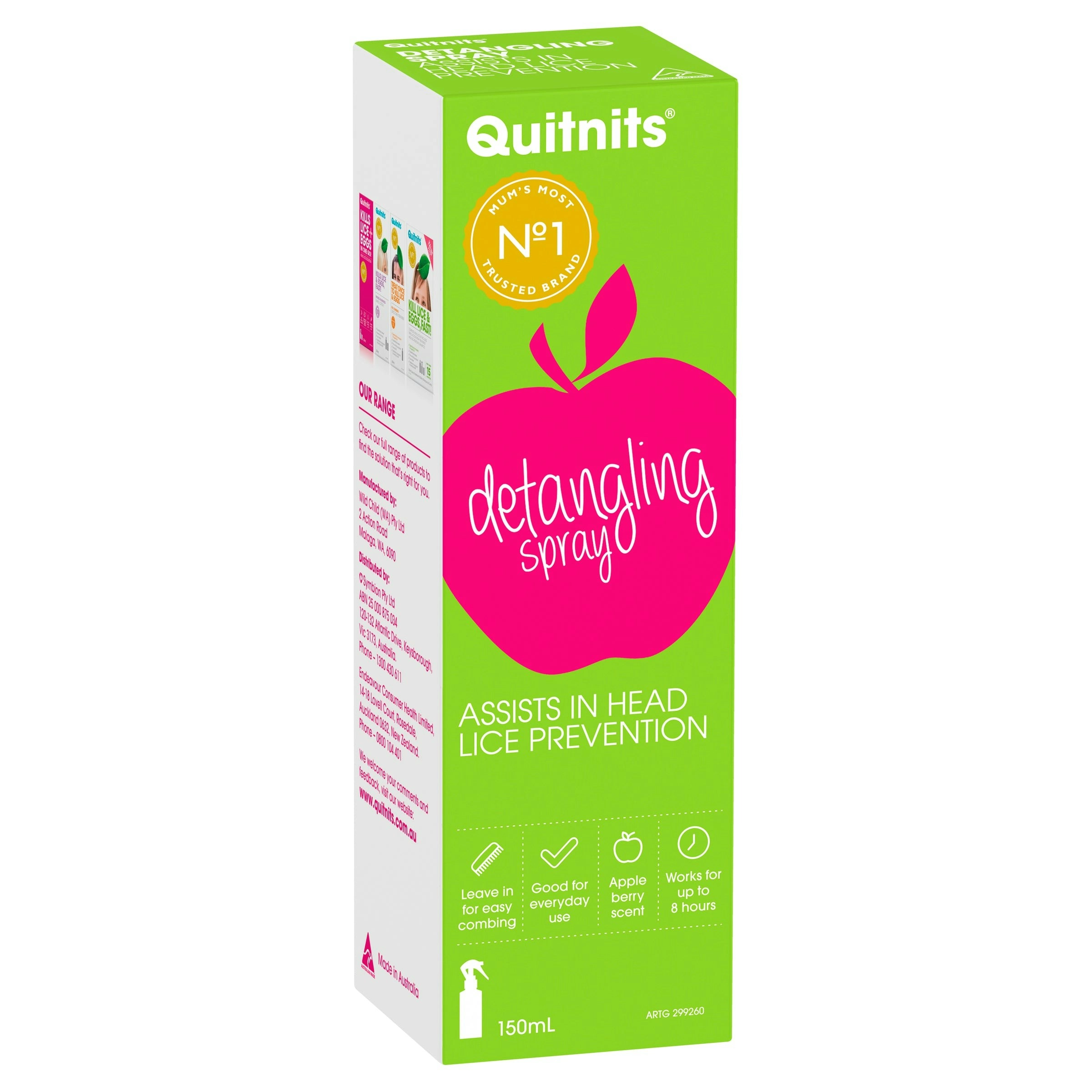 Quitnits Detangling Spray 150mL