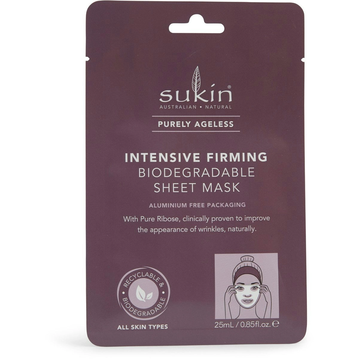 Sukin Purely Ageless Intensive Firming Biodegradable Sheet Mask 25mL