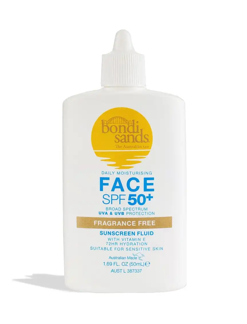 Bondi Sands SPF 50+ Daily Moisturising Fragrance Free Face Fluid 50ml