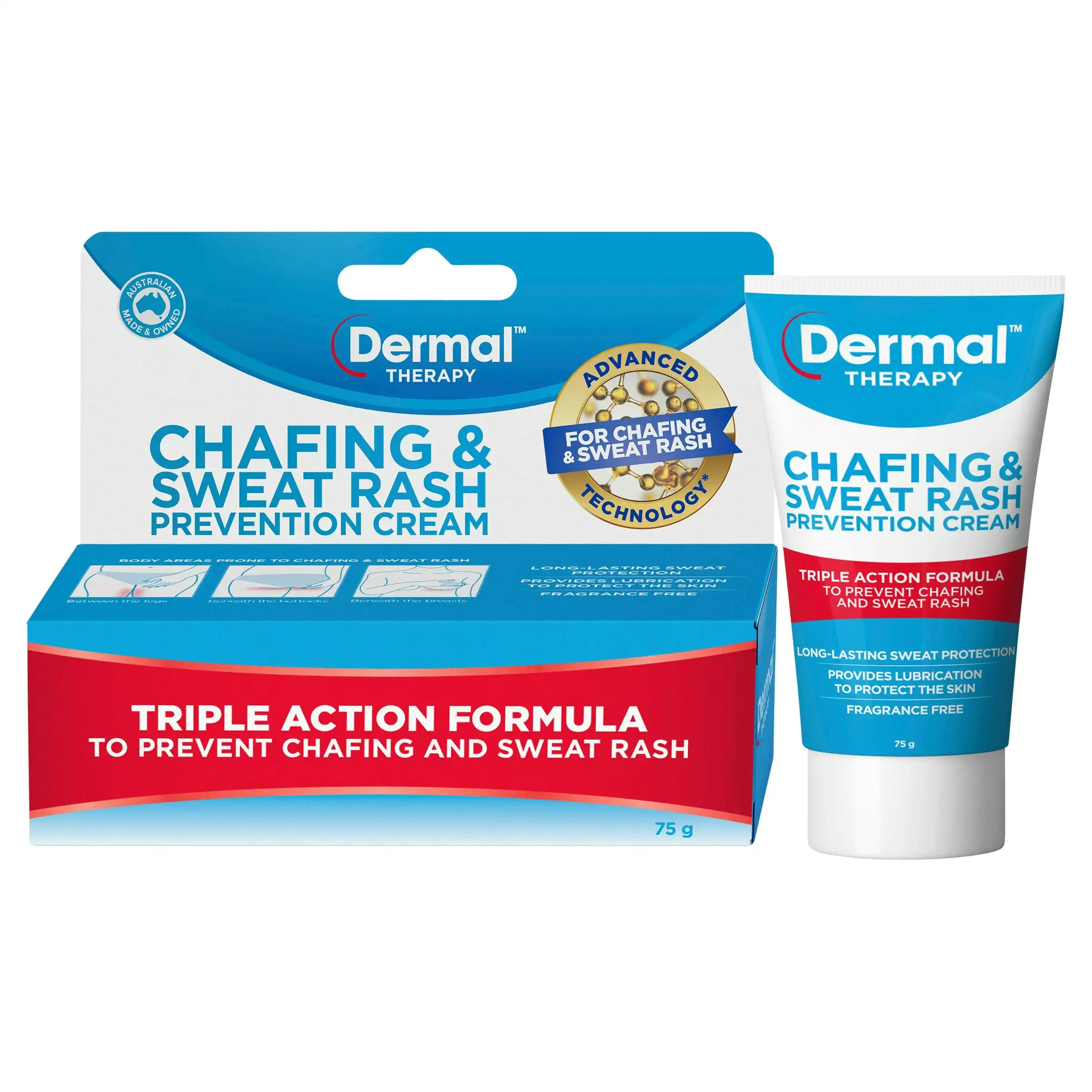 Dermal Therapy Chafing & Sweat Rash Cream 75g