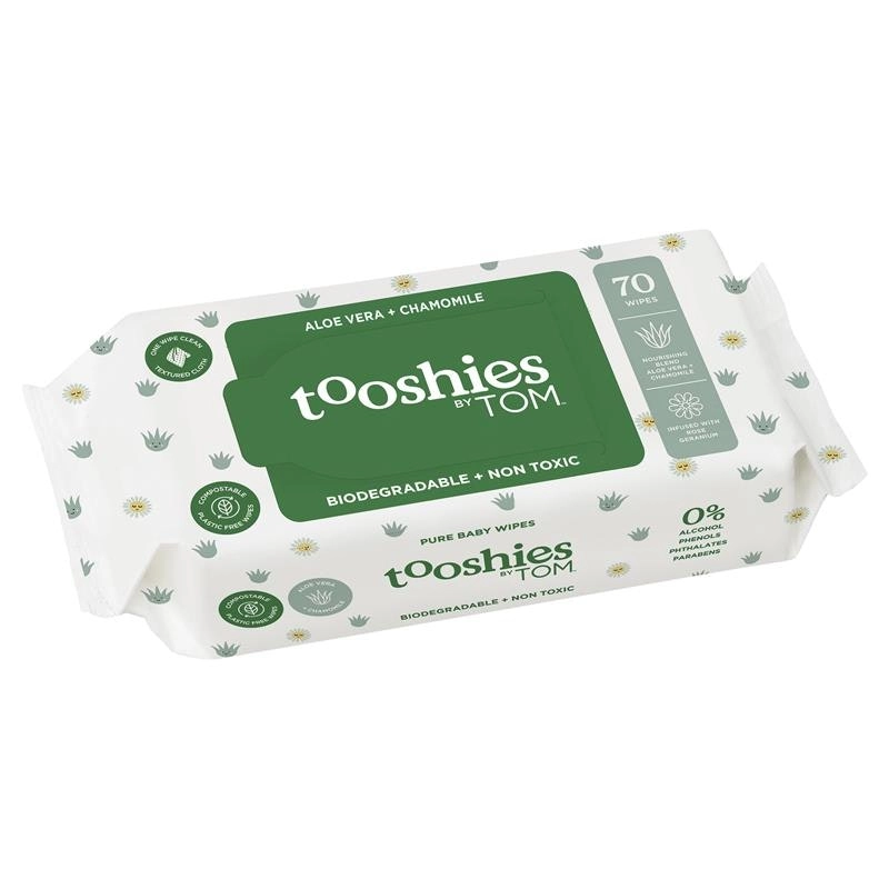 Tooshies by TOM Pure Baby Wipes Aloe Vera & Chamomile 70