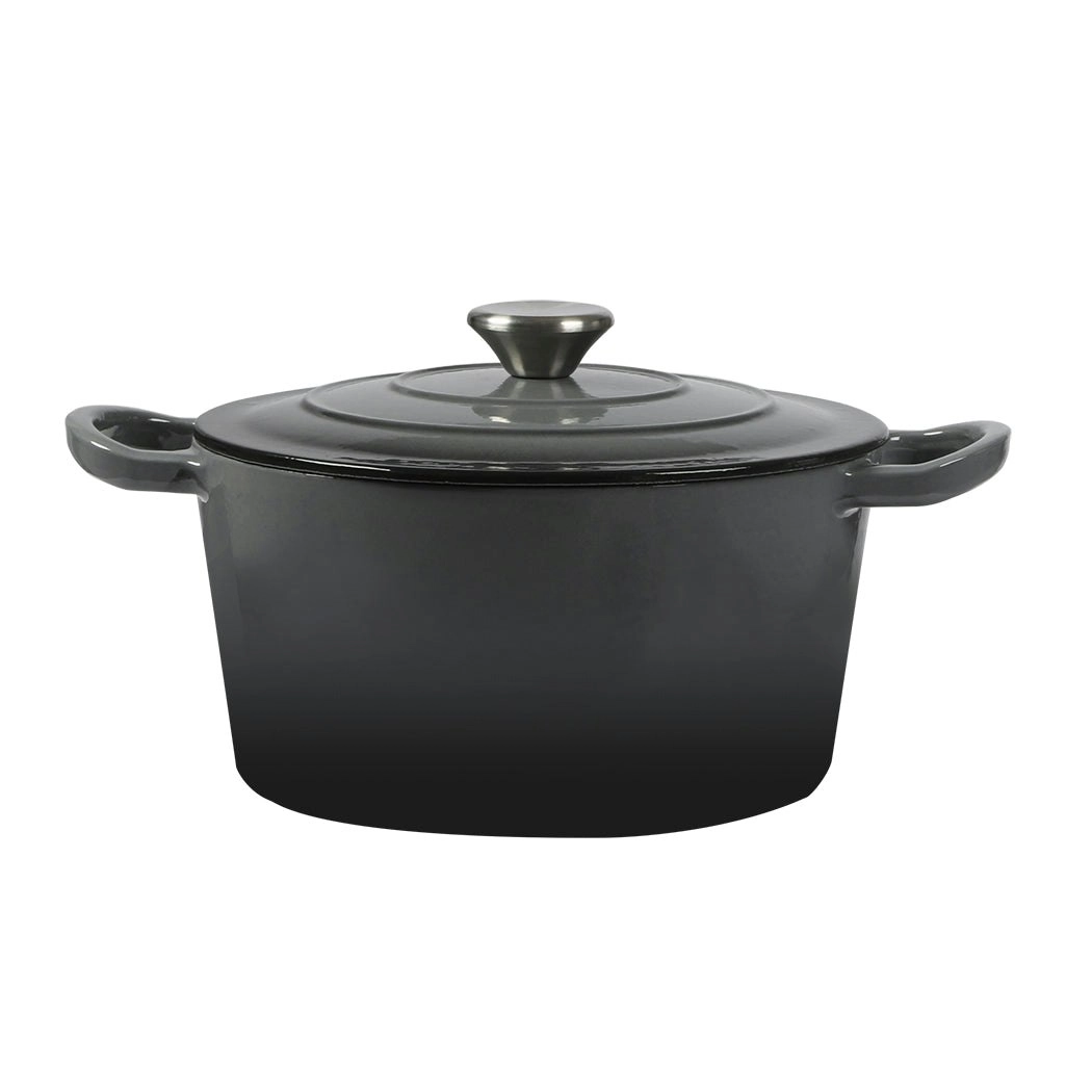 Toque Enamelled Dutch Oven 4L Cast Iron Pot with Lid Camping Cookware