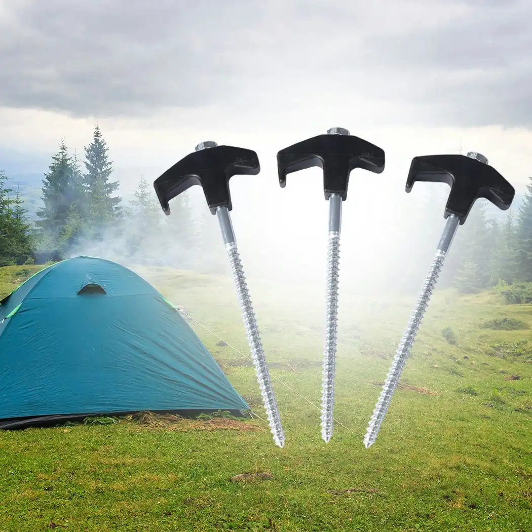 Mountview Tent Pegs Heavy Duty Screw Steel Camping Outdoor In Ground Stakes 20x