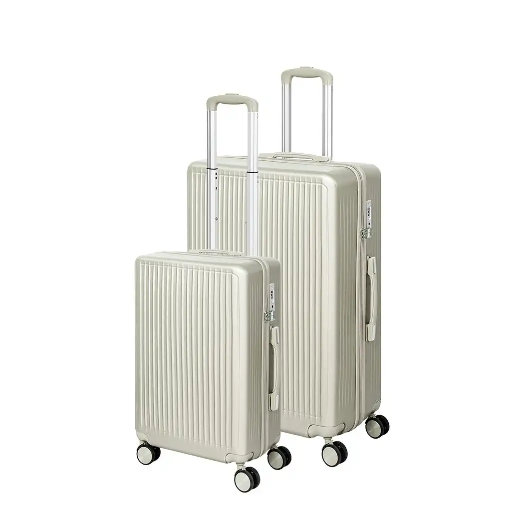 Slimbridge Luggage Suitcase Trolley Set Travel Lightweight 2pc 20"+28" White