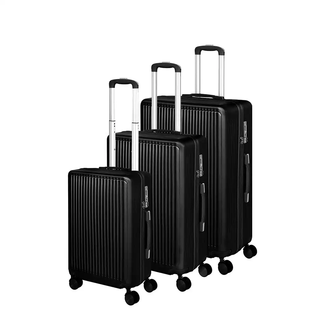 Slimbridge Luggage Suitcase Trolley Set Travel Lightweight 3pc 20"+24"+28" Black