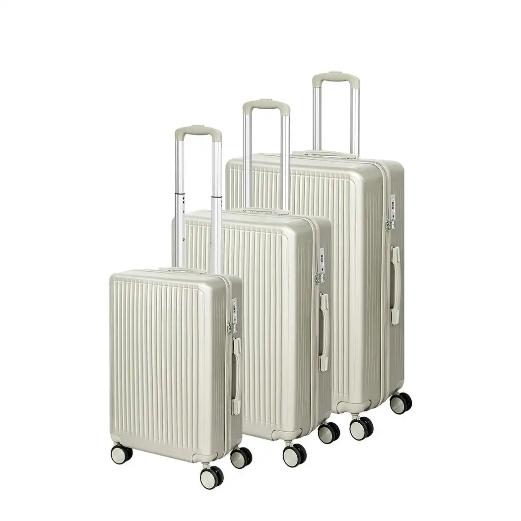 Slimbridge Luggage Suitcase Trolley Set Travel Lightweight 3pc 20"+24"+28" White