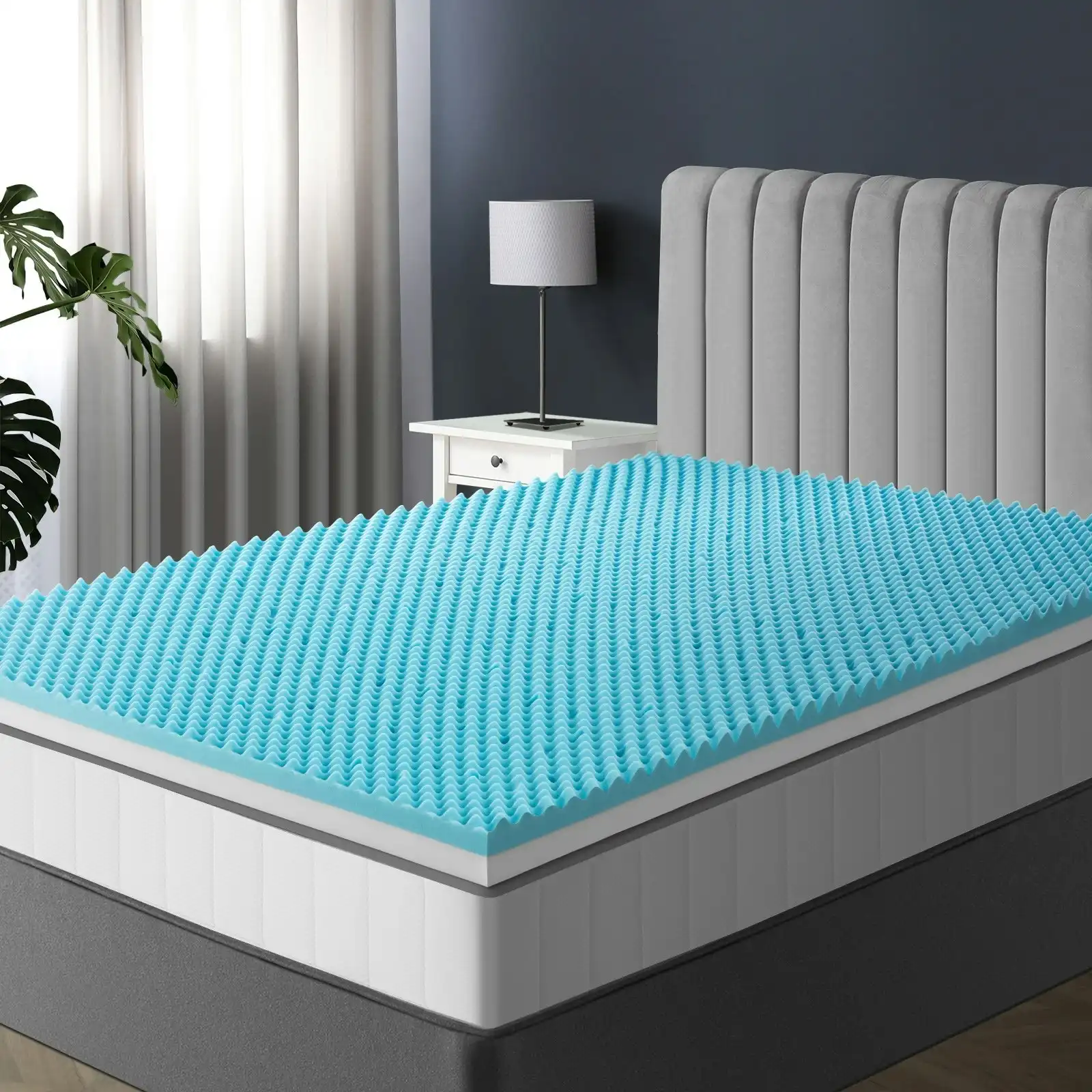 Bedra Memory Foam Mattress Topper Reversible Cool Gel Bed Mat 10cm Single