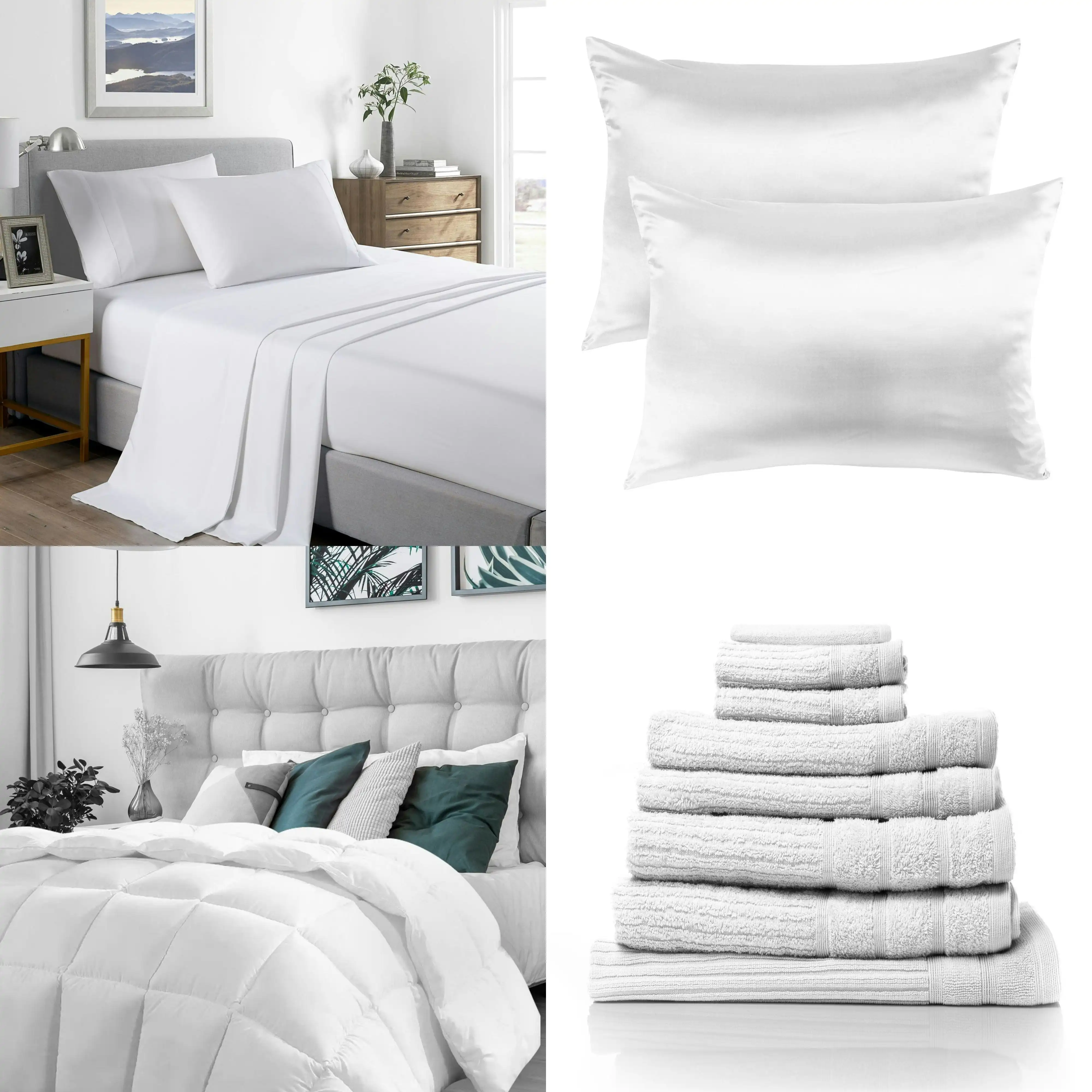 Complete Bedroom Bedding Manchester Set - Queen - White